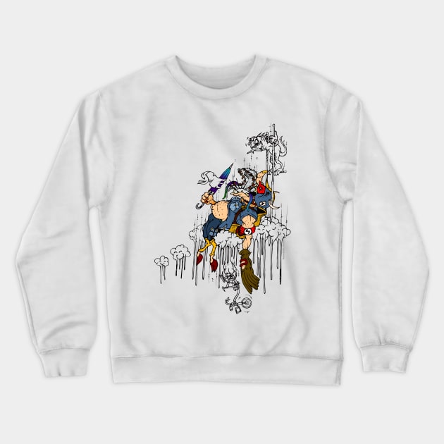 skater turtle bycicle eat Crewneck Sweatshirt by roombirth